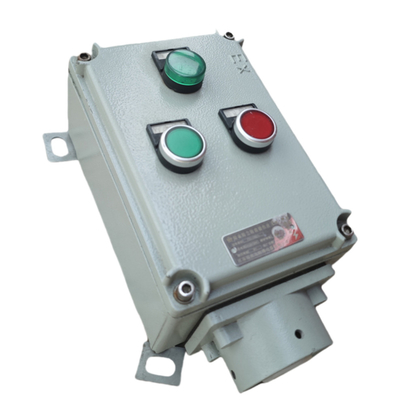 220V 380V Explosionssichere Knopfsteuerstation aus Marine-Aluminium IP66 Korrosionssicher mit individuell angepasstem Kabel-Eingang sicher langlebig für ZONE1 ZONE2 ZONE21 ZONE22