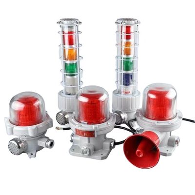 Gelbe explosionsgeschützte Alarmleuchten mit interner Lampenabdeckung Rot Gelb Blau und andere Farben Ex-Kennzeichnung II 2 G Ex Db Eb IIC T6 Gb II 2 D Ex Tb IlIC T80°C Db IP66
