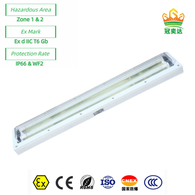 Ex-Proof Flammfeste LED-Linienfluoreszenzlicht ATEX mit ganzem Kunststoff(GRP) Körper 72watt 100lm/w