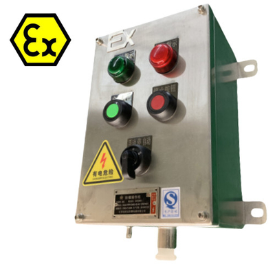ATEX Steuerstationen aus Edelstahl IP66 Exd flammsichere Steuerplatten mit Explosionssicherungskabelanschluss 10A